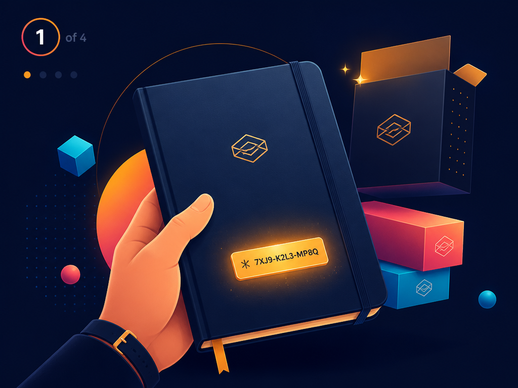 Cuaderno físico con su etiqueta EZ ID única